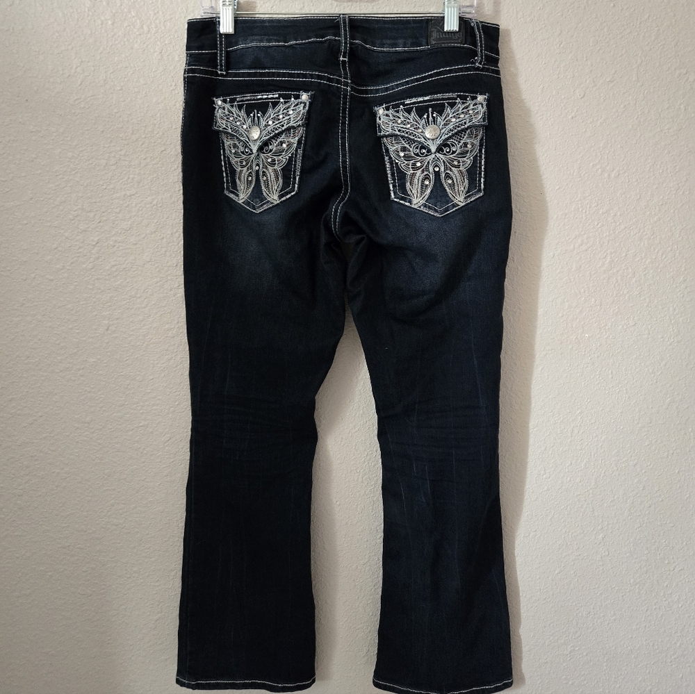 Love Indigo Women's Dark Blue Boot Cut Jeans